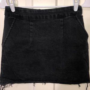 Denim grunge mini skirt